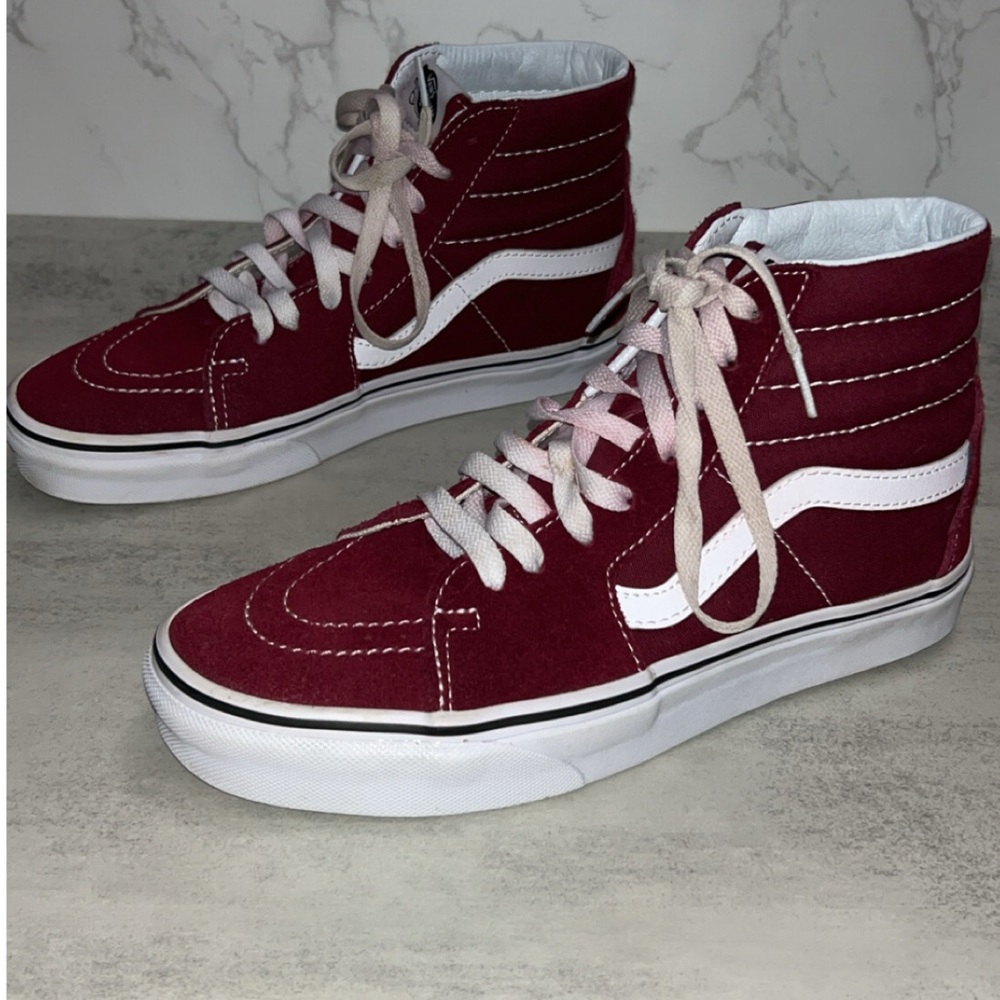 Vans Maroon Sk8 Hi Top - Picture 6 of 11